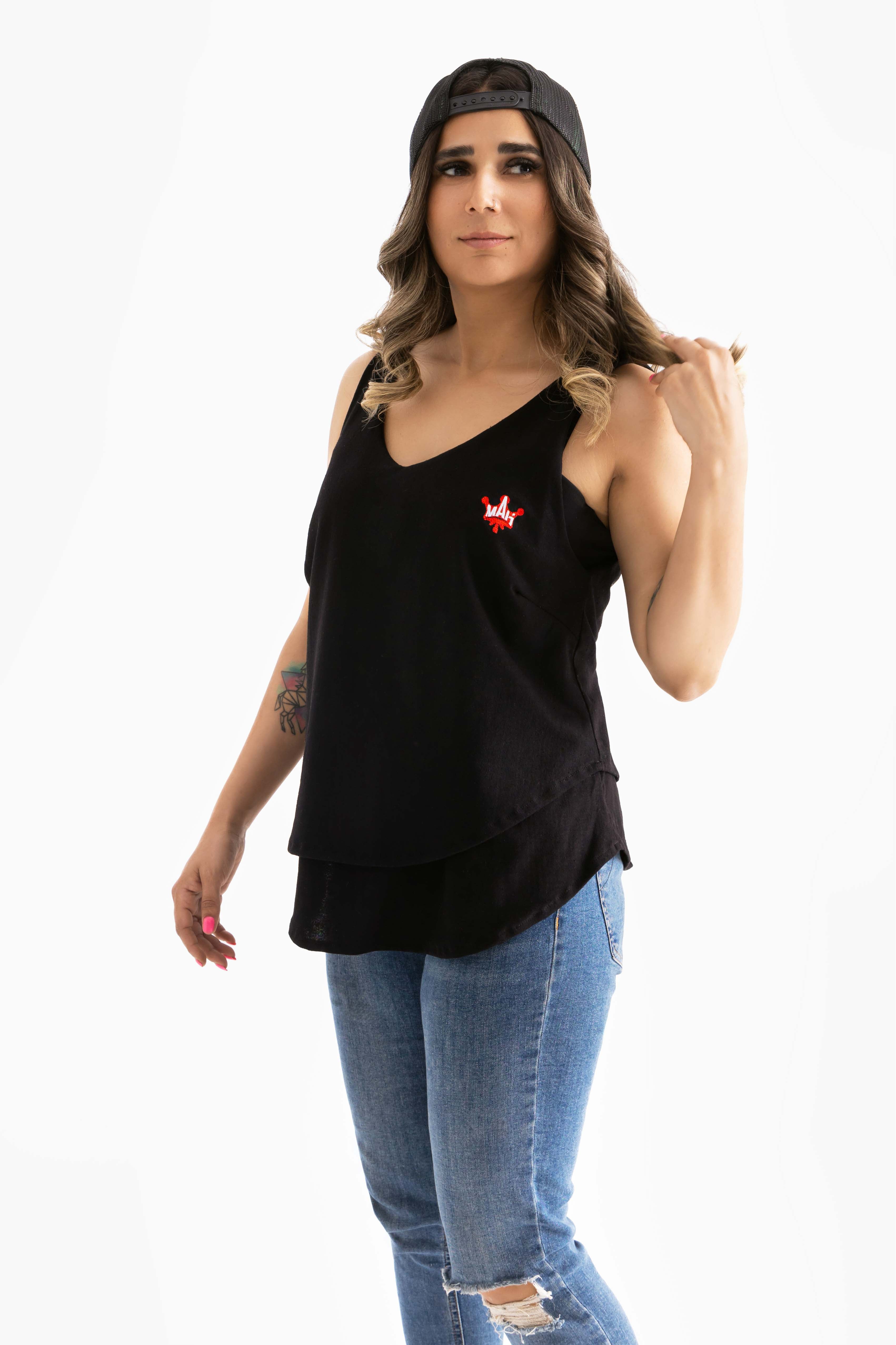Plus Size Sleeveless Double Peplum Top