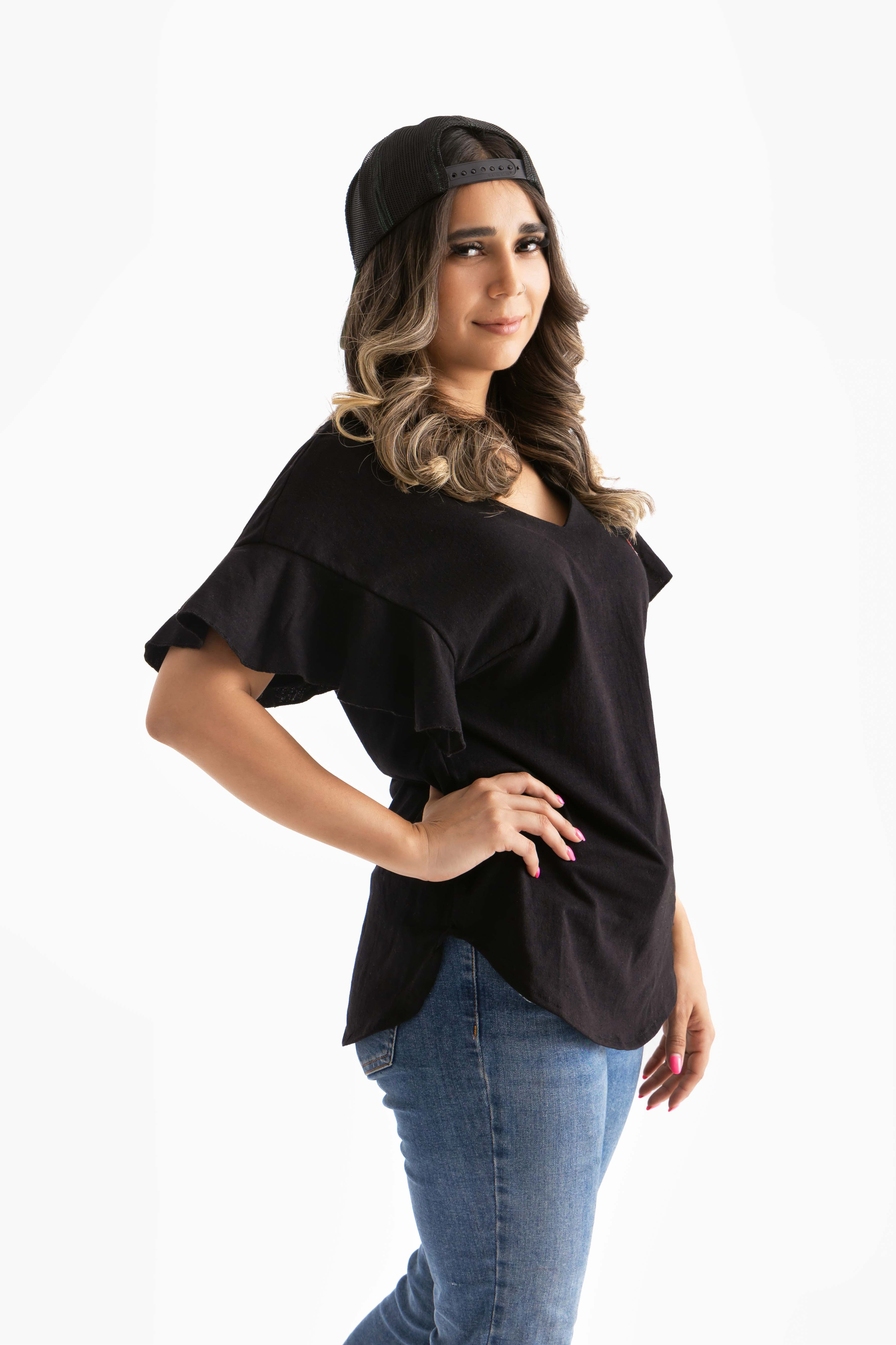 Short Sleeve Ruffle Top