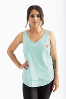 Plus Size Sleeveless Double Peplum Top - MAG